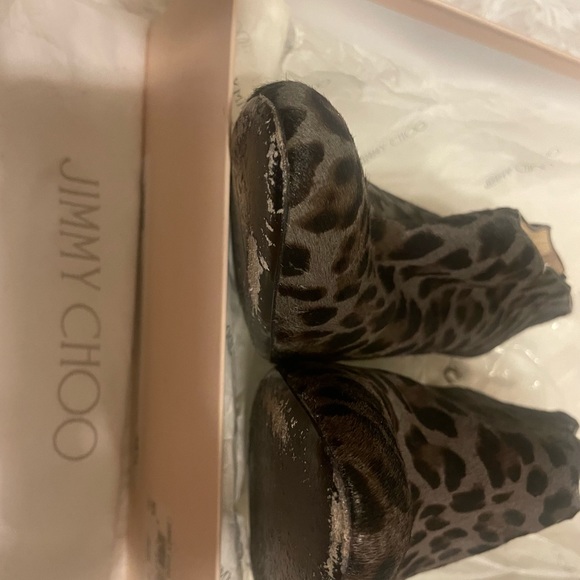 Jimmy Choo leopard print pony smoke/black size 39.5 (9.5) - Picture 8 of 16